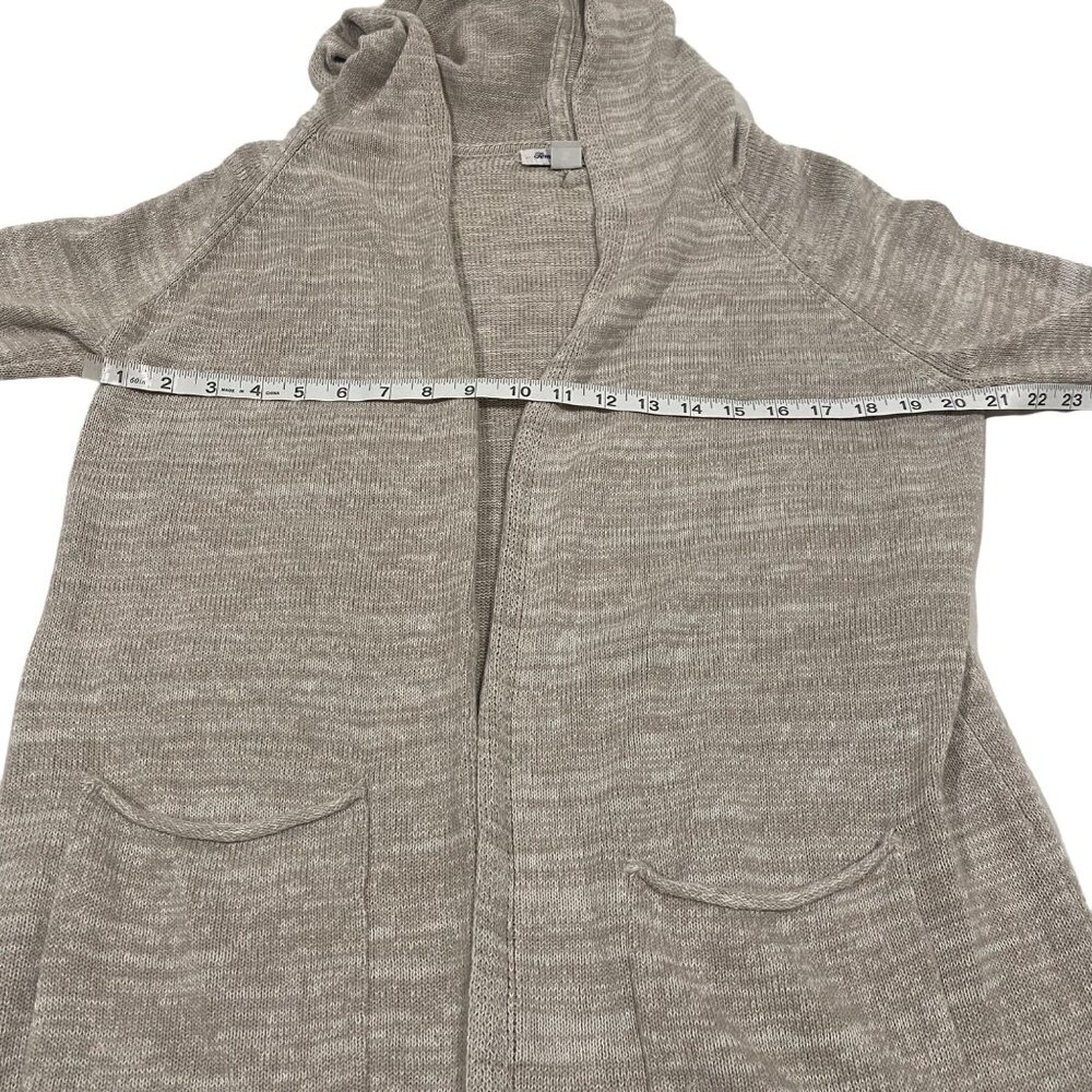 Tommy Bahama Taupe Linen Cotton Blend Open Hooded Cardigan Size XS - Picture 8 of 9